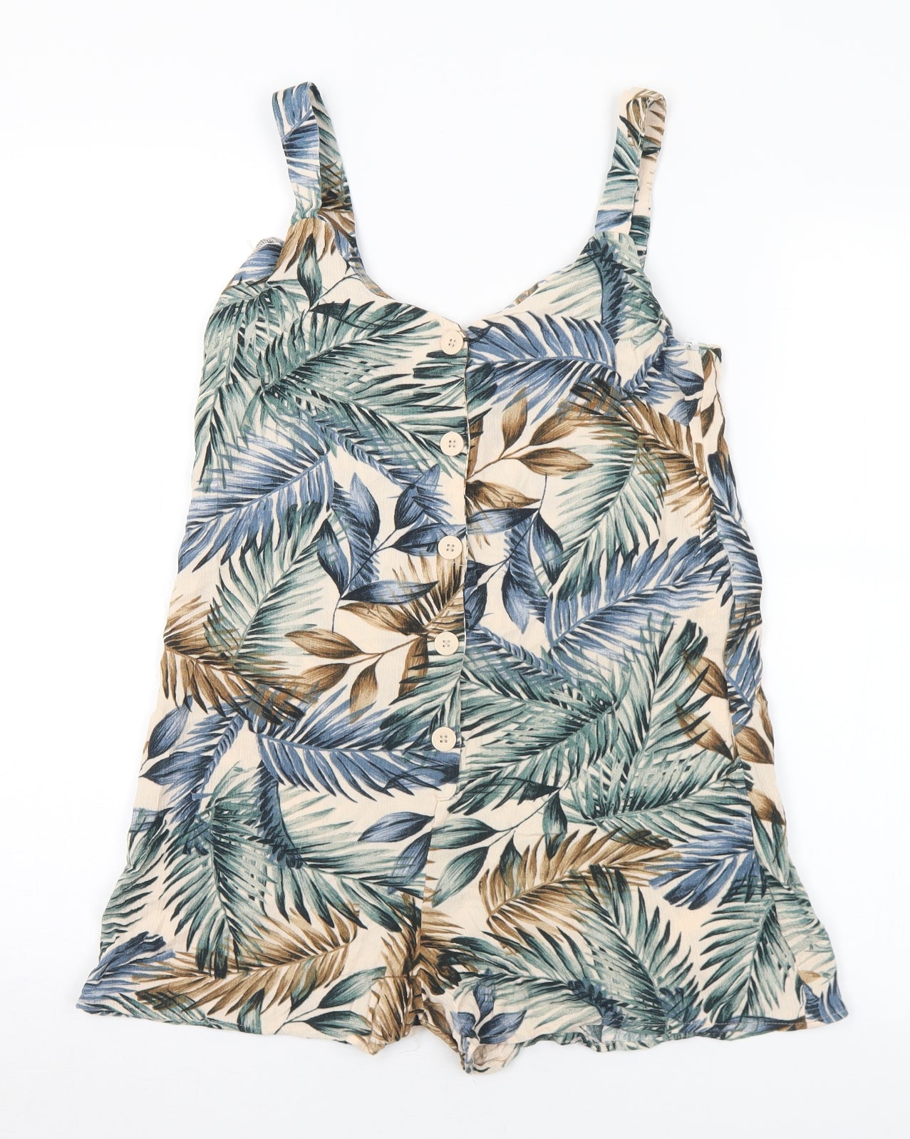 Primark Womens Multicoloured Floral Viscose Playsuit One-Piece Size 8