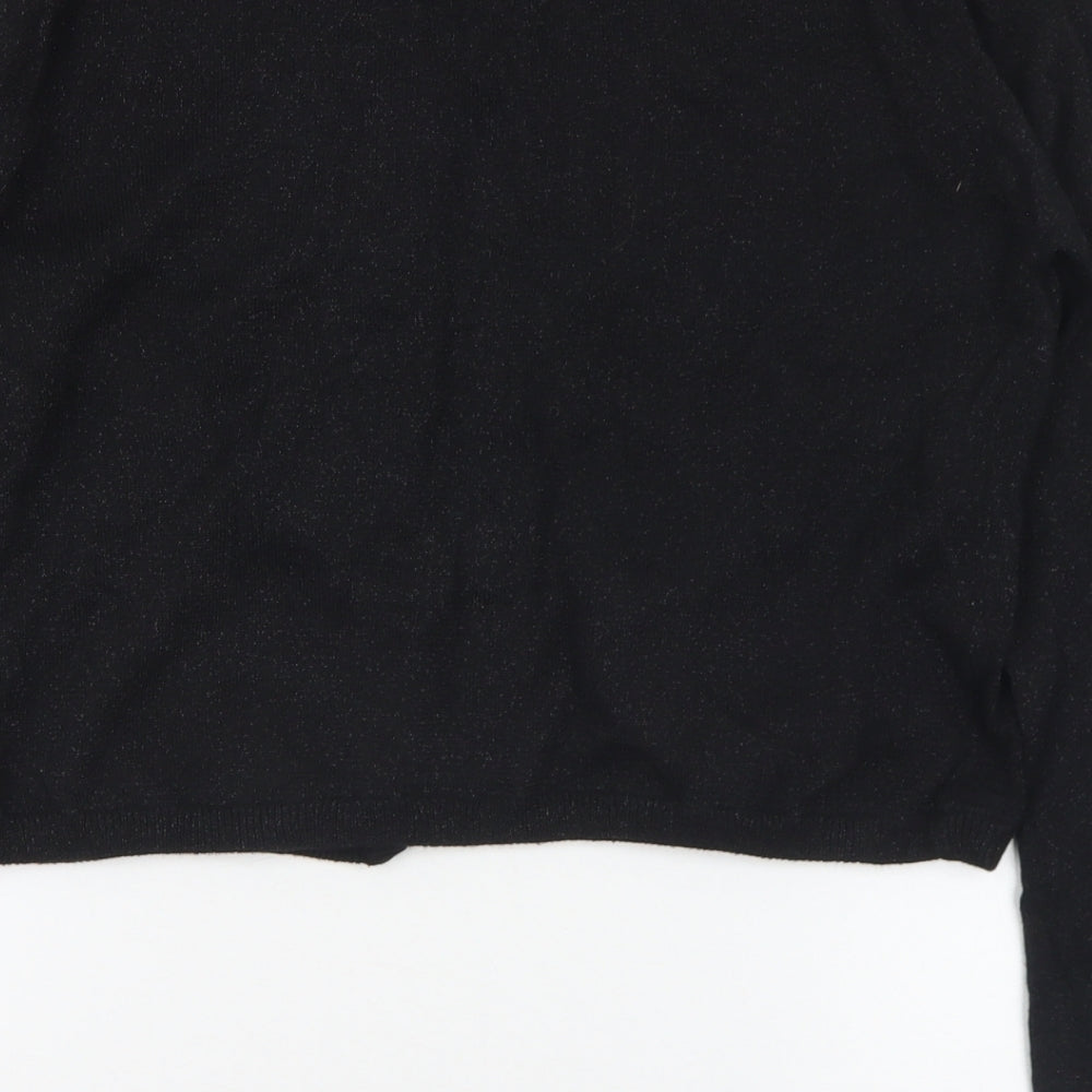 Charm Girls Black Round Neck  Cotton Cardigan Jumper Size 14-15 Years