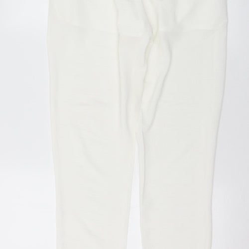 Glamorous Womens White  Polyester Harem Trousers Size 8 L31 in Regular Drawstring