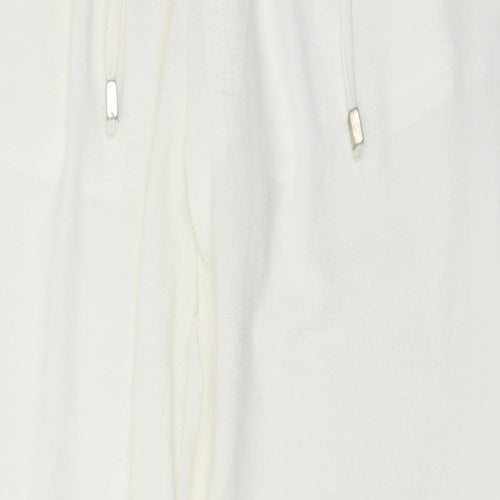 Glamorous Womens White  Polyester Harem Trousers Size 8 L31 in Regular Drawstring
