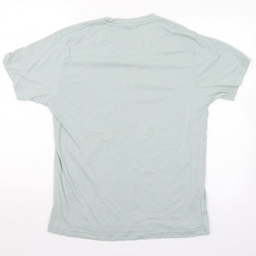 Apparal Mens Blue  Cotton  T-Shirt Size L Crew Neck  - North Easr