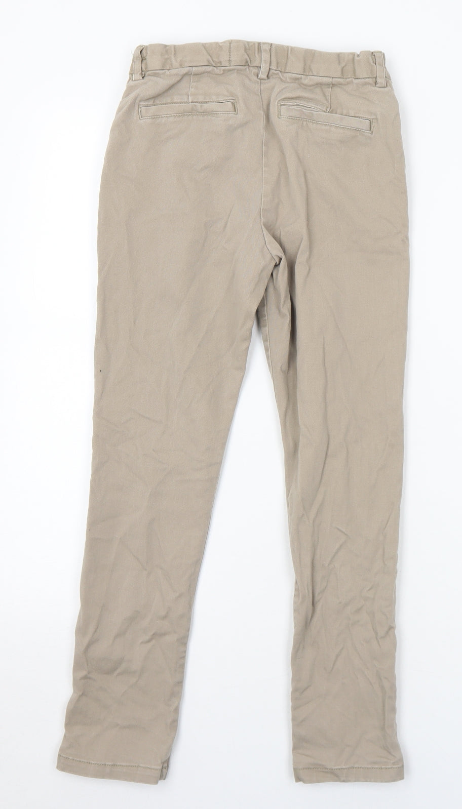 NEXT Boys Beige  Cotton Chino Trousers Size 9 Years  Slim Button