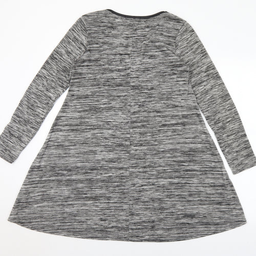 Cameo Womens Grey Round Neck  Polyester Tunic Jumper Size 10