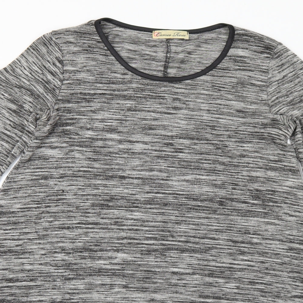 Cameo Womens Grey Round Neck  Polyester Tunic Jumper Size 10