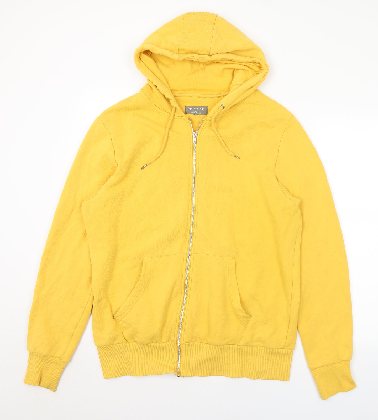 Primark Mens Yellow  Cotton Full Zip Hoodie Size XL