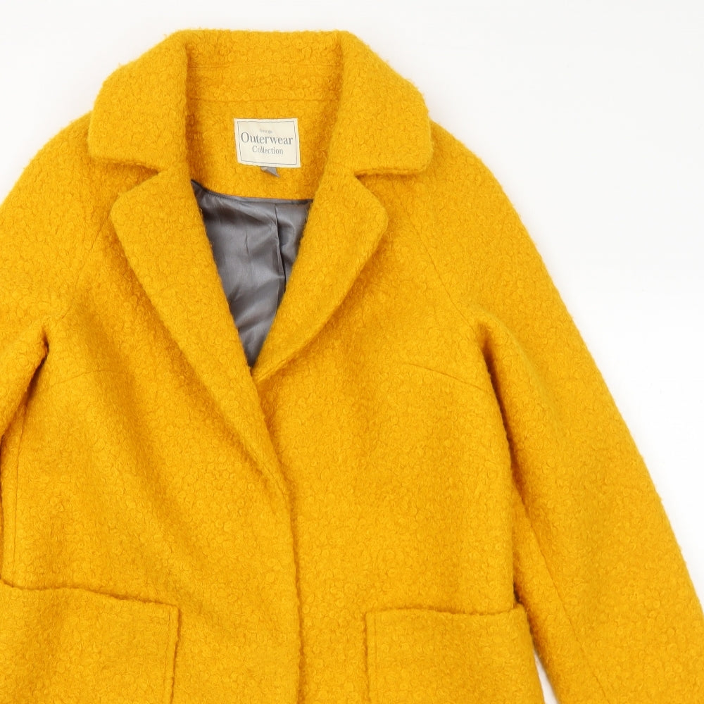 George Womens Yellow   Pea Coat Coat Size 10  Snap