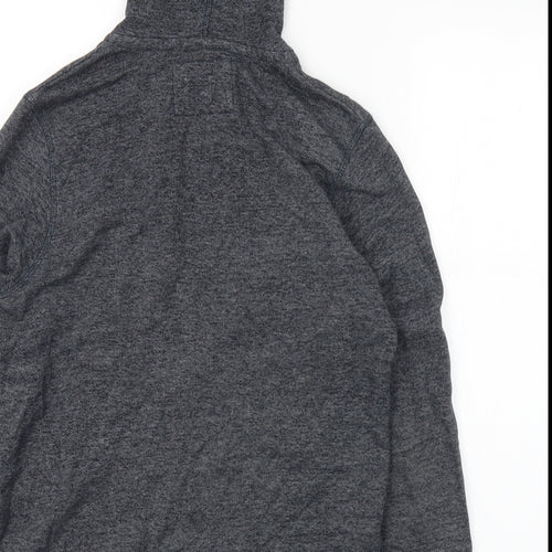 JACK & JONES Mens Grey  Cotton Full Zip Hoodie Size M