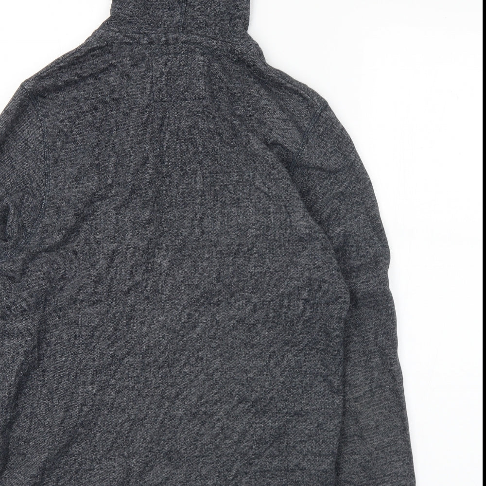 JACK & JONES Mens Grey  Cotton Full Zip Hoodie Size M