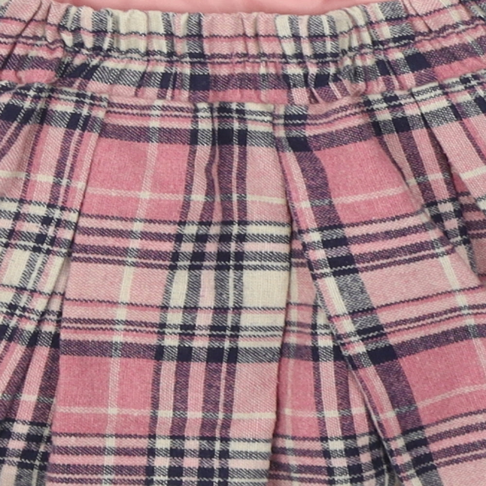 F&F Girls Pink Plaid Acrylic Pleated Skirt Size 3-4 Years  Regular