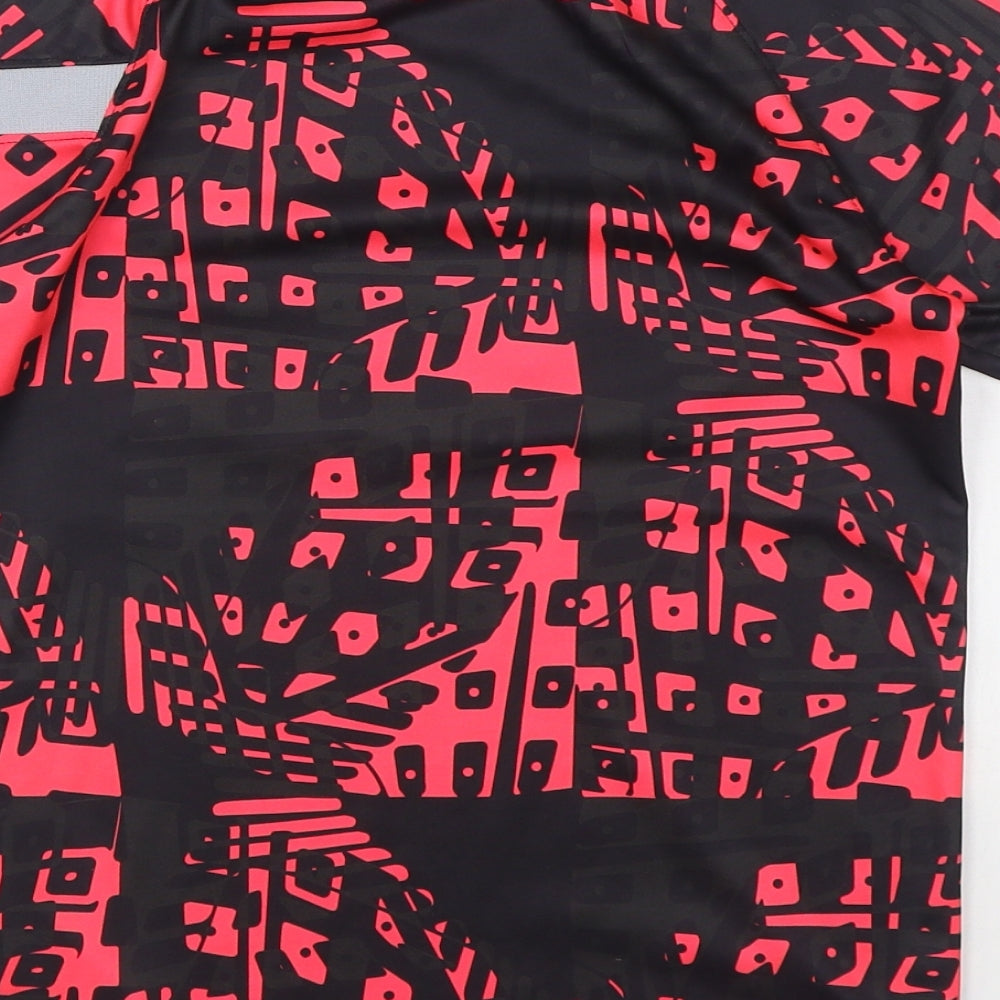 Nike Boys Red Geometric Polyester Basic T-Shirt Size 10-11 Years Round Neck Pullover - LFC