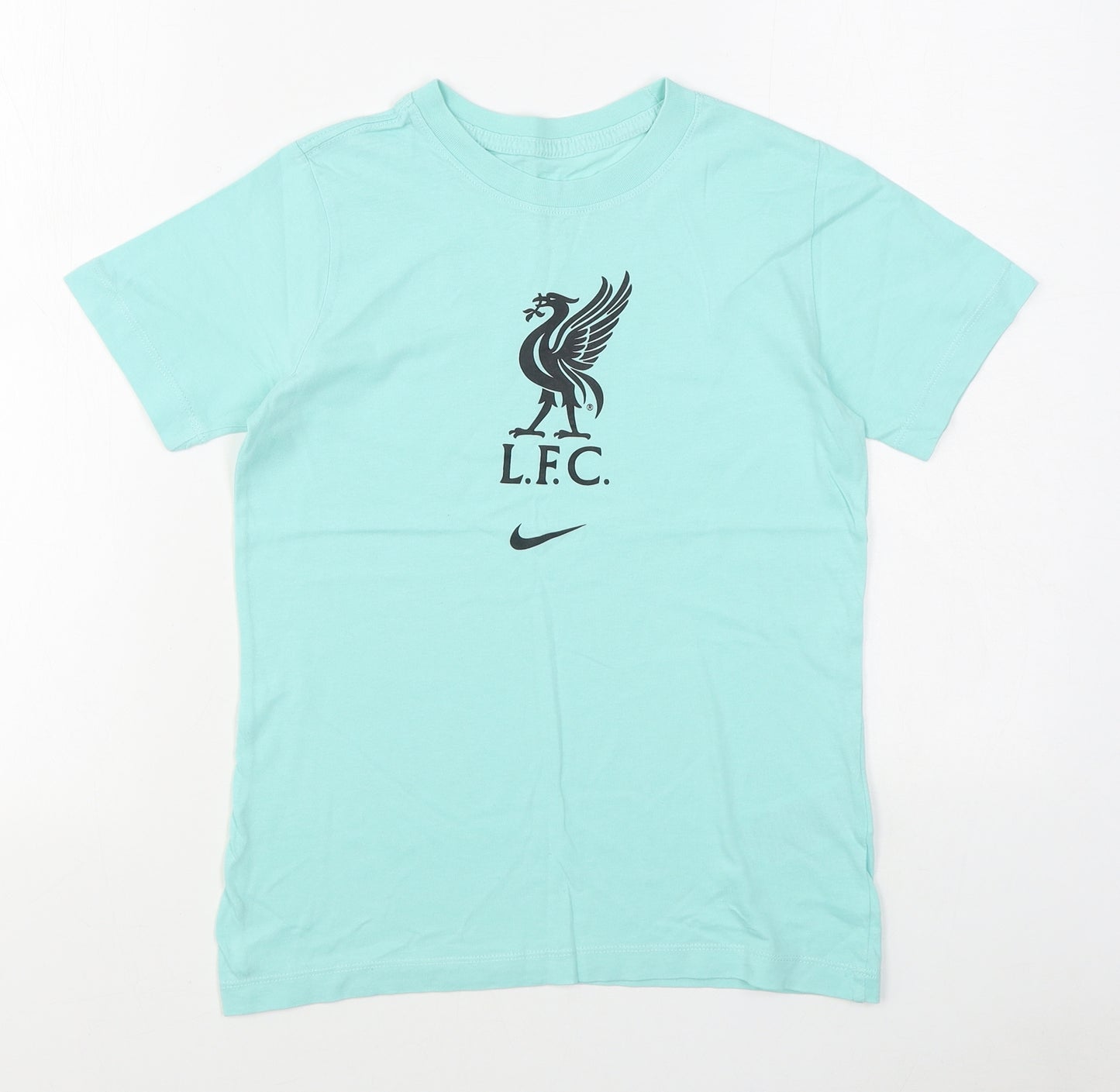 Nike Boys Blue  100% Cotton Basic T-Shirt Size 10-11 Years Round Neck Pullover - LFC