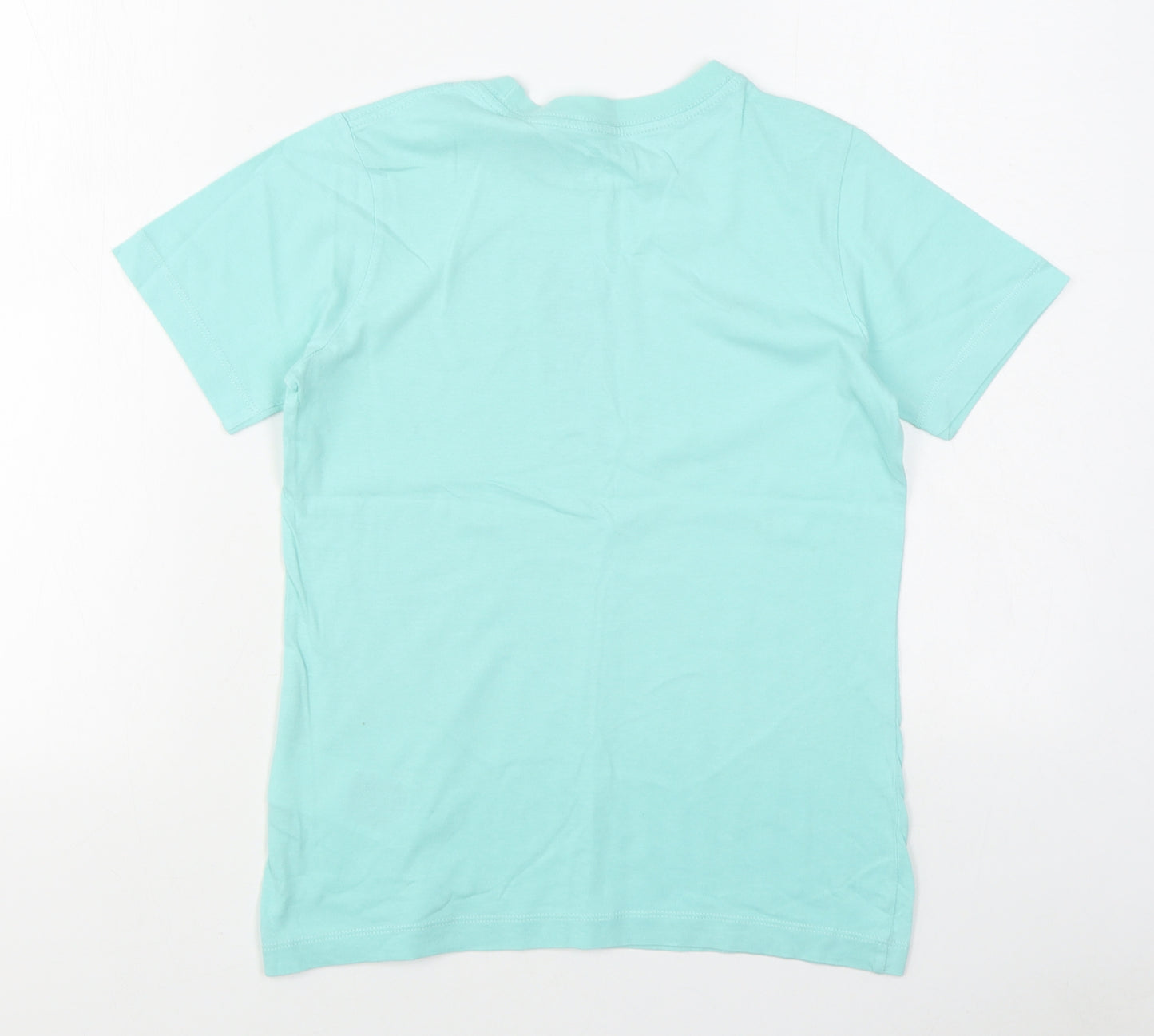 Nike Boys Blue  100% Cotton Basic T-Shirt Size 10-11 Years Round Neck Pullover - LFC
