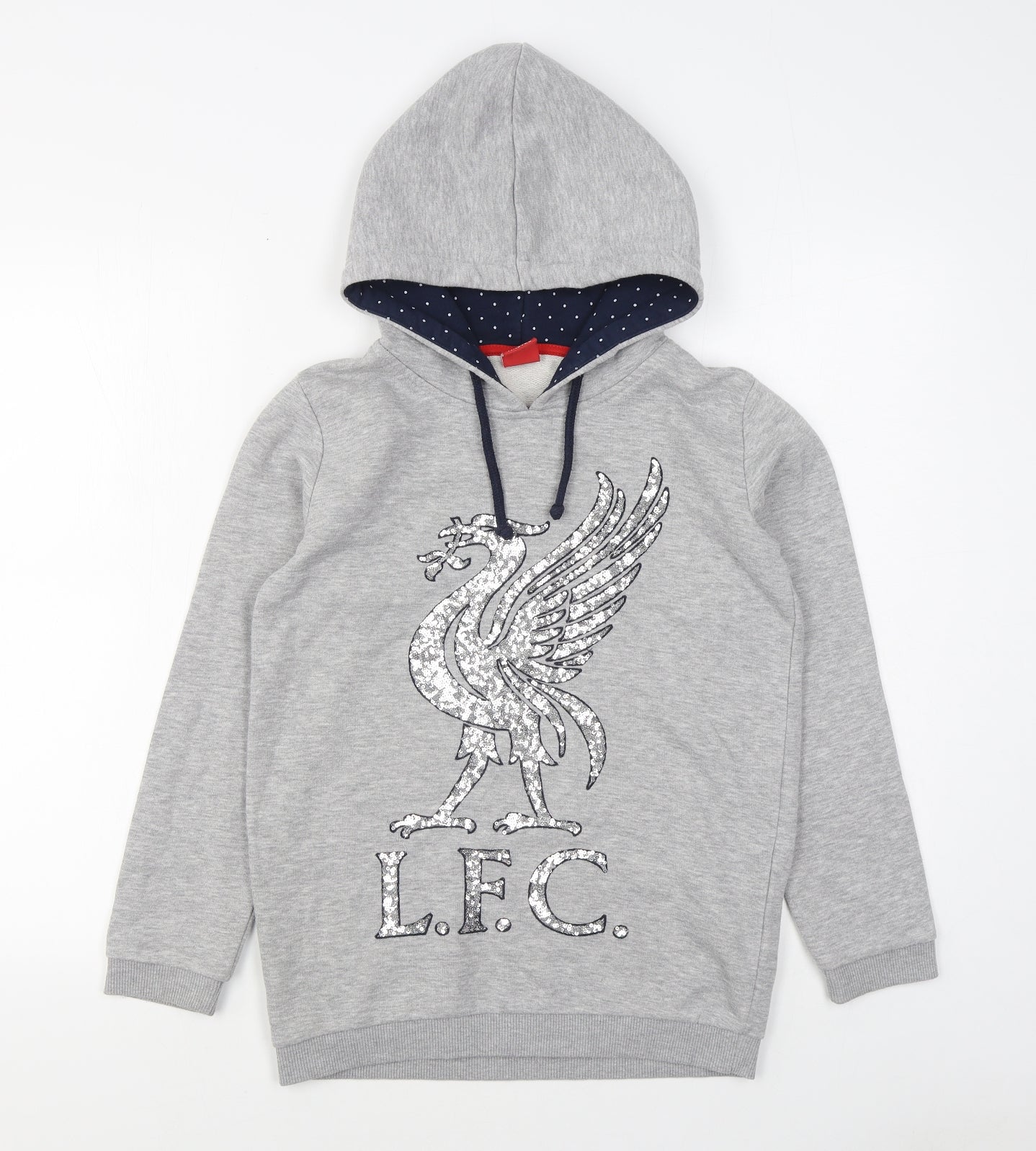 LFC Girls Grey  Cotton Pullover Hoodie Size 11-12 Years  Pullover