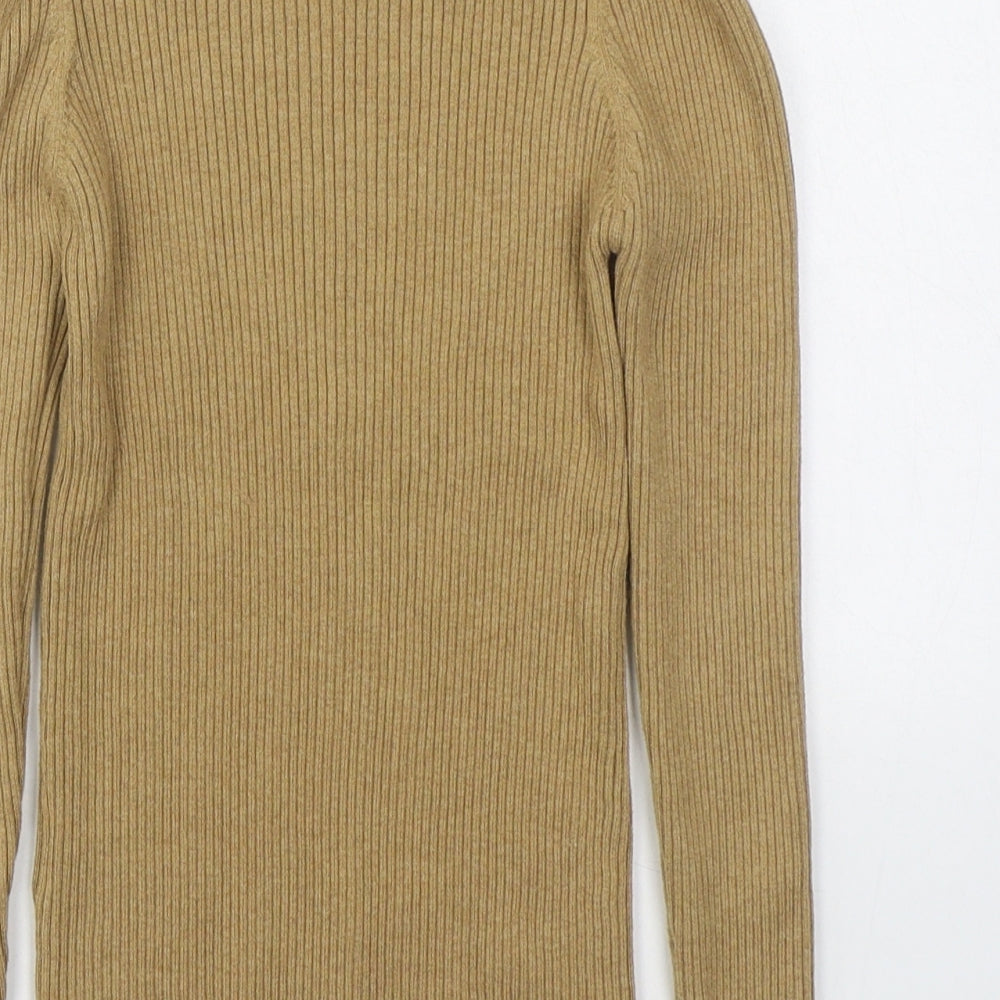 NEXT Girls Brown Roll Neck  Cotton Pullover Jumper Size 7 Years  Pullover
