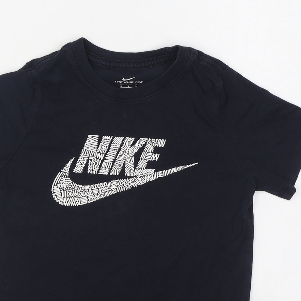 Nike Boys Blue  100% Cotton Basic T-Shirt Size 8-9 Years Round Neck Pullover