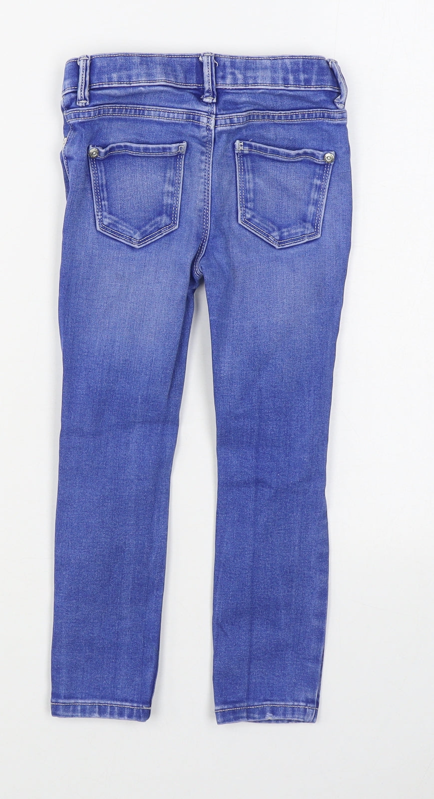 River Island Girls Blue  Cotton Straight Jeans Size 5 Years  Regular Zip