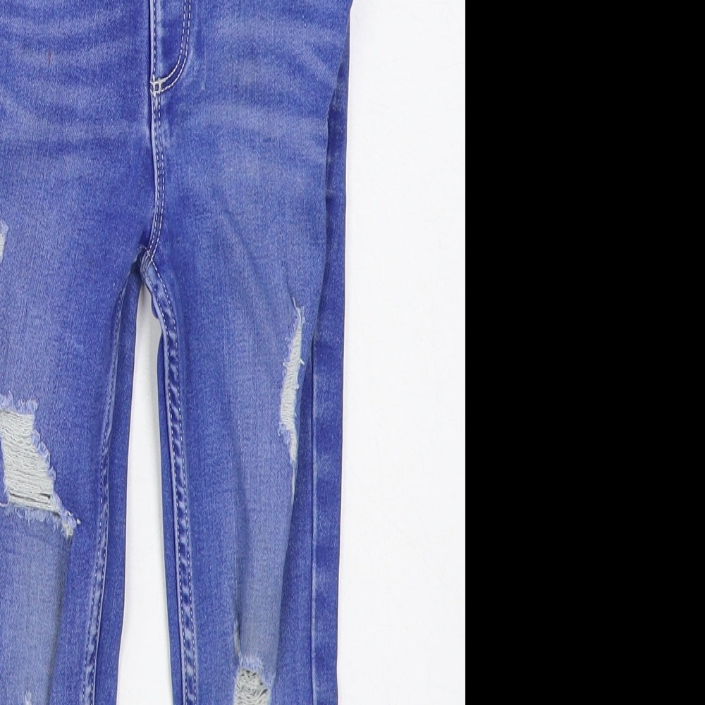 River Island Girls Blue  Cotton Straight Jeans Size 5 Years  Regular Zip