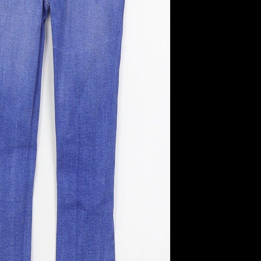 River Island Girls Blue  Cotton Straight Jeans Size 5 Years  Regular Zip