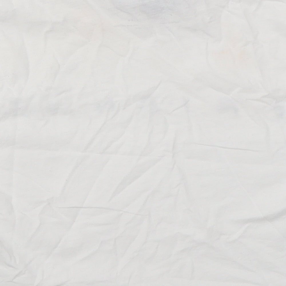 New Look Girls White  Cotton Basic T-Shirt Size 10-11 Years Round Neck Pullover - Cropped