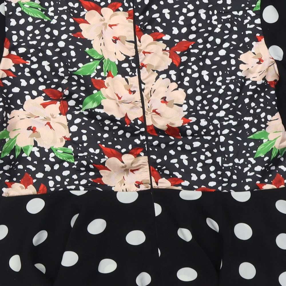 Girl in Mind Womens Multicoloured Polka Dot Polyester Basic Blouse Size 12 Boat Neck
