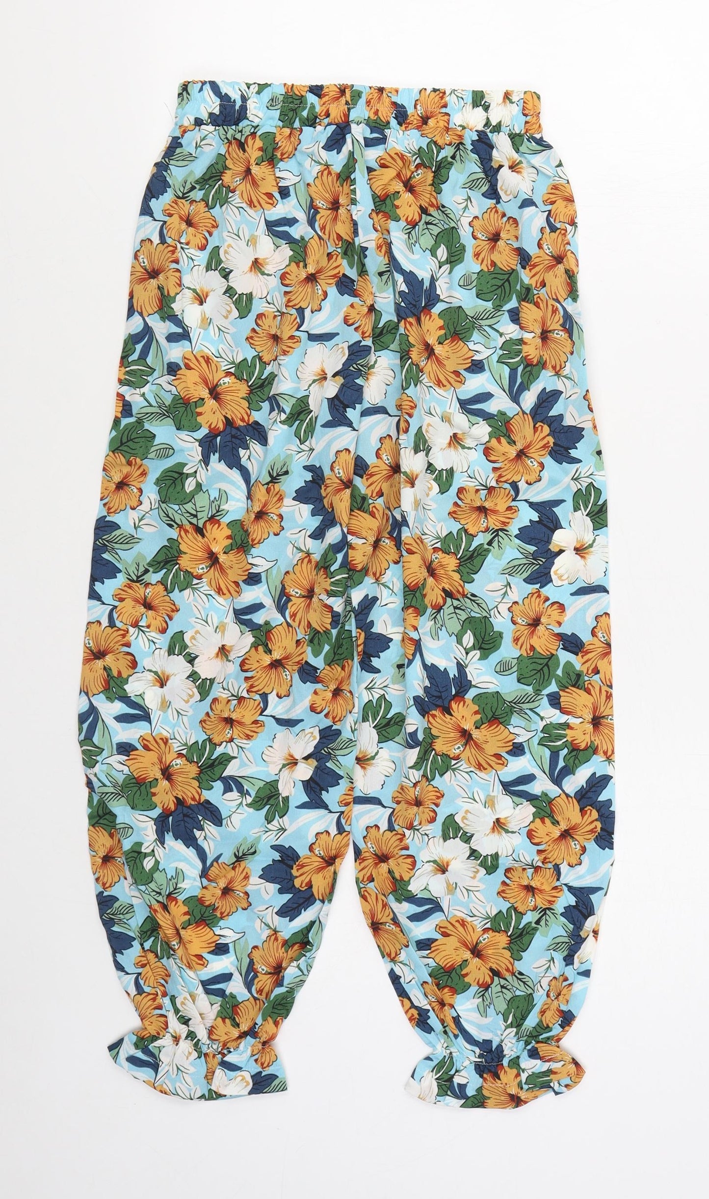 SheIn Girls Multicoloured Floral Polyester Harem Trousers Size 12 Years  Regular