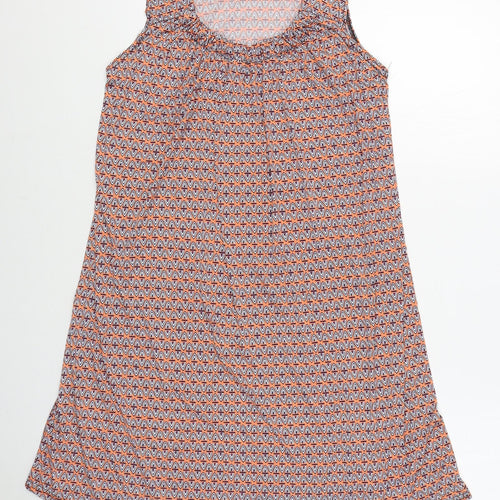 Preworn Womens Orange Geometric Polyester Tunic Tank Size M Scoop Neck