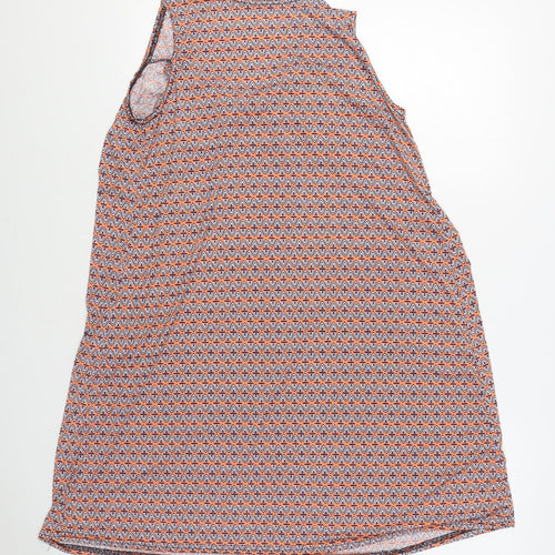 Preworn Womens Orange Geometric Polyester Tunic Tank Size M Scoop Neck