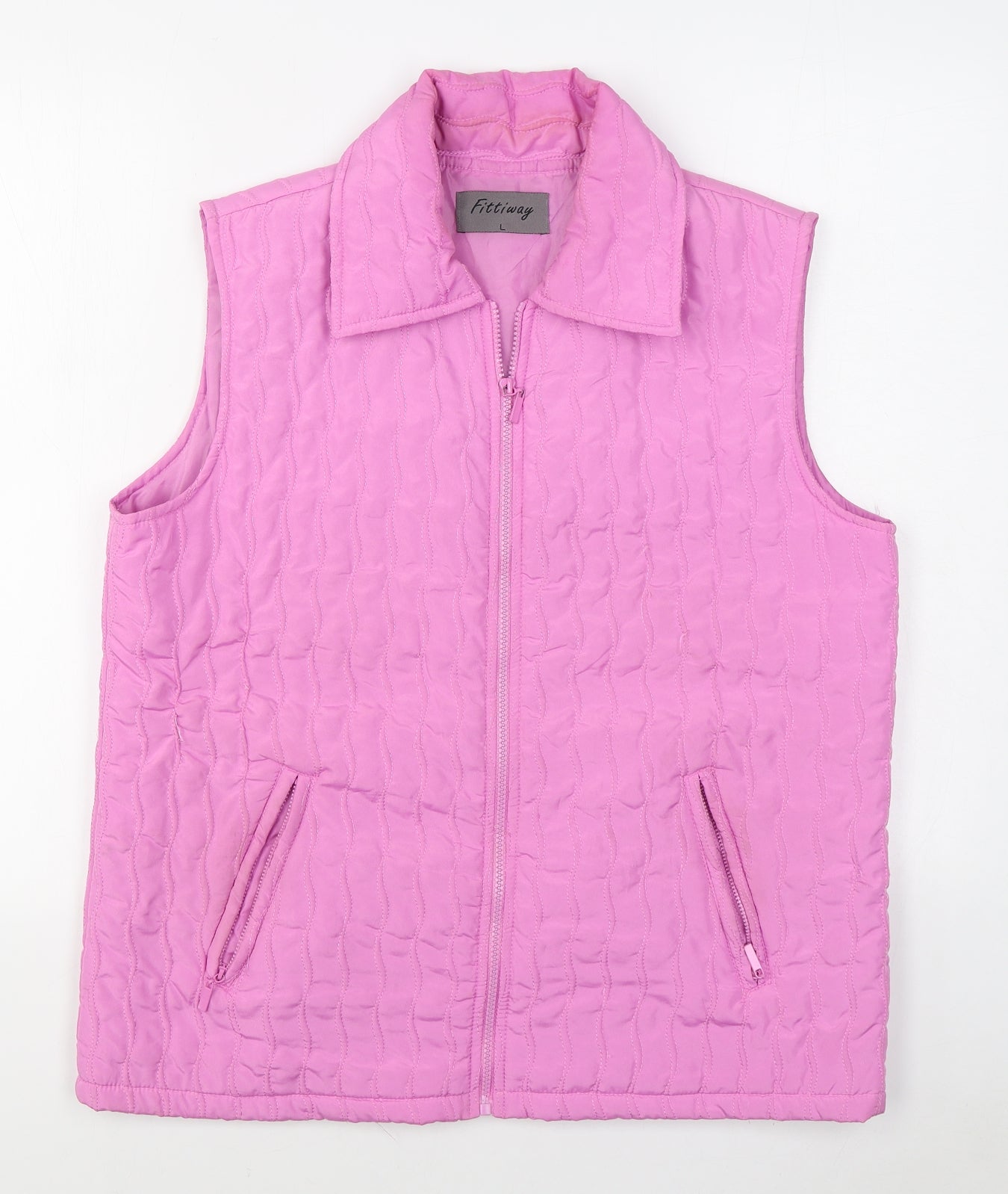 Fittiway Womens Pink   Gilet Jacket Size L  Zip