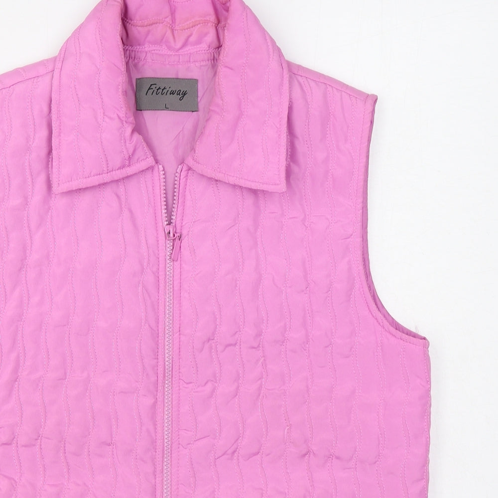 Fittiway Womens Pink   Gilet Jacket Size L  Zip