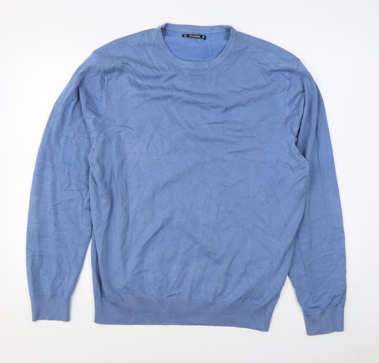 Dunnes Stores Mens Blue Round Neck  Viscose Pullover Jumper Size 2XL
