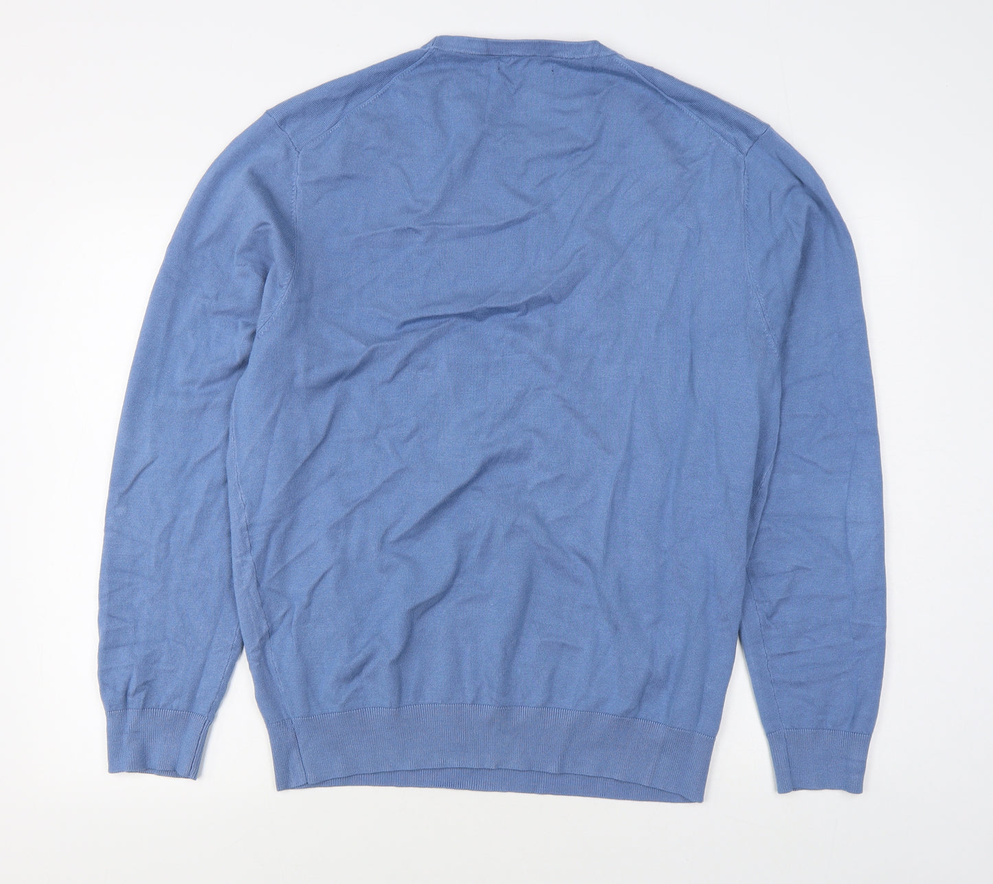 Dunnes Stores Mens Blue Round Neck  Viscose Pullover Jumper Size 2XL