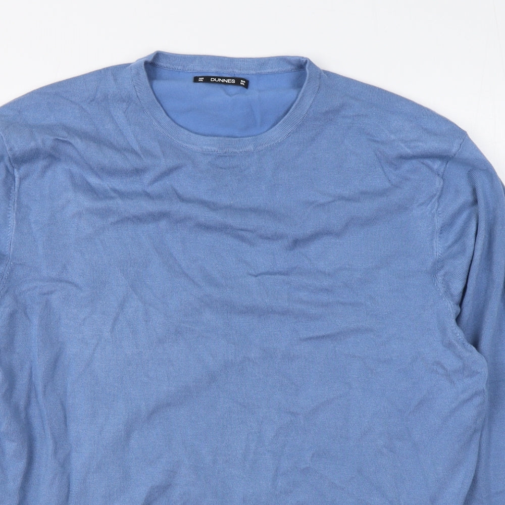 Dunnes Stores Mens Blue Round Neck  Viscose Pullover Jumper Size 2XL