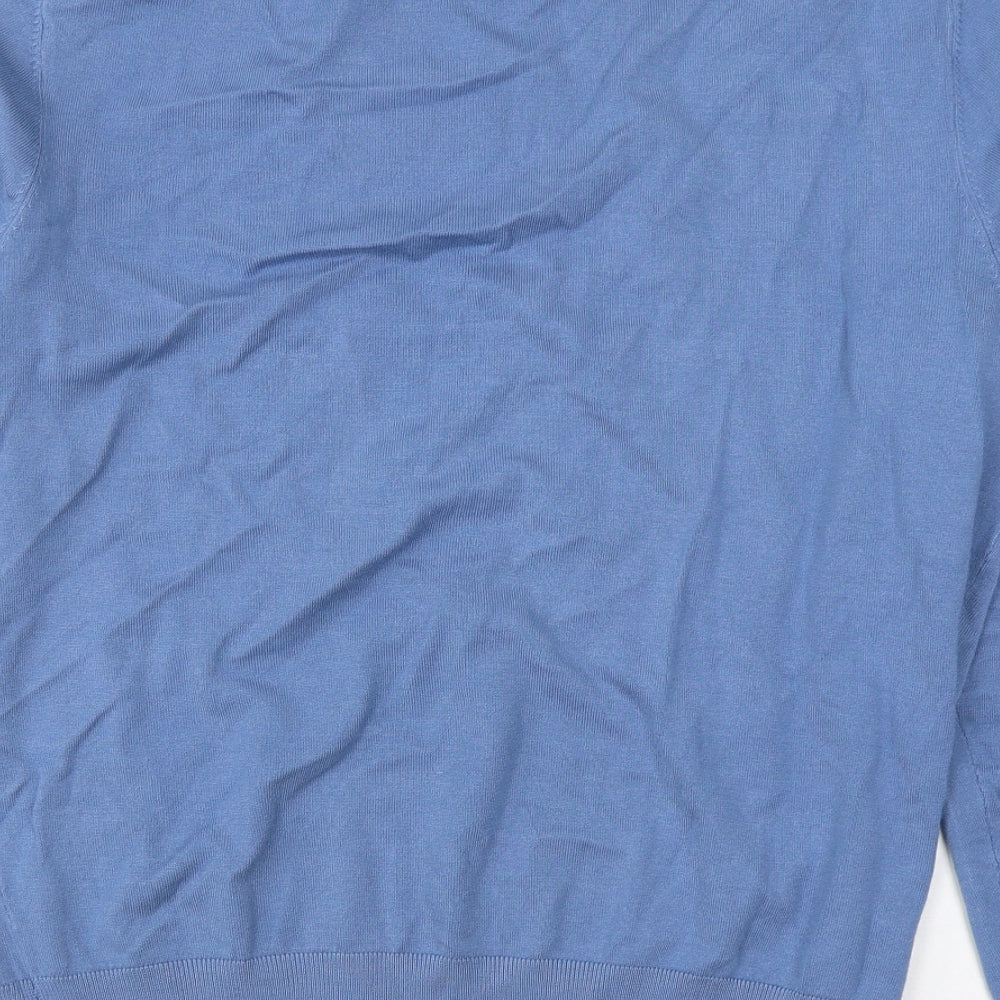 Dunnes Stores Mens Blue Round Neck  Viscose Pullover Jumper Size 2XL