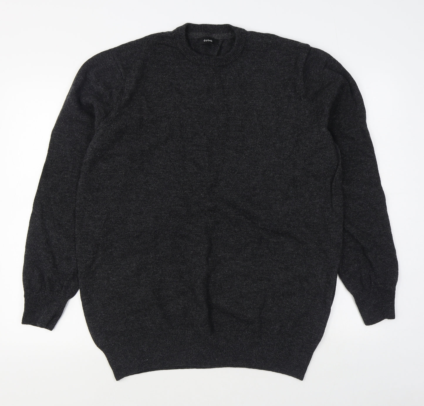 Dobell Mens Grey Round Neck  Wool Pullover Jumper Size XL
