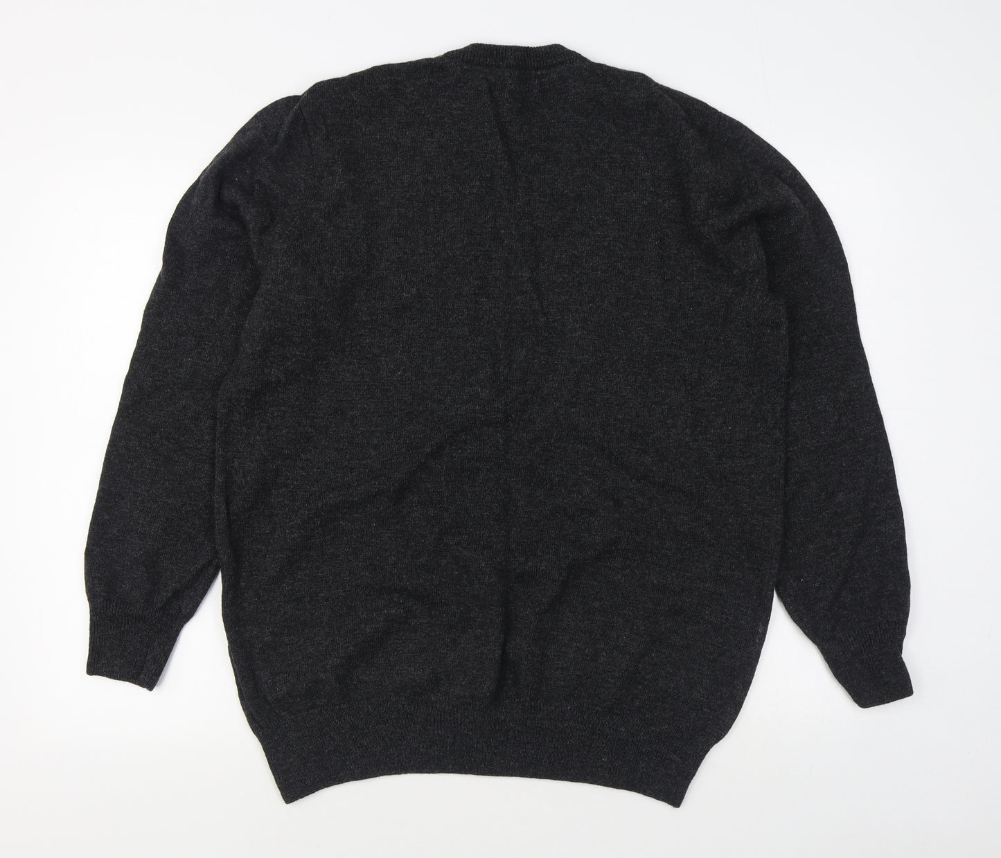 Dobell Mens Grey Round Neck  Wool Pullover Jumper Size XL