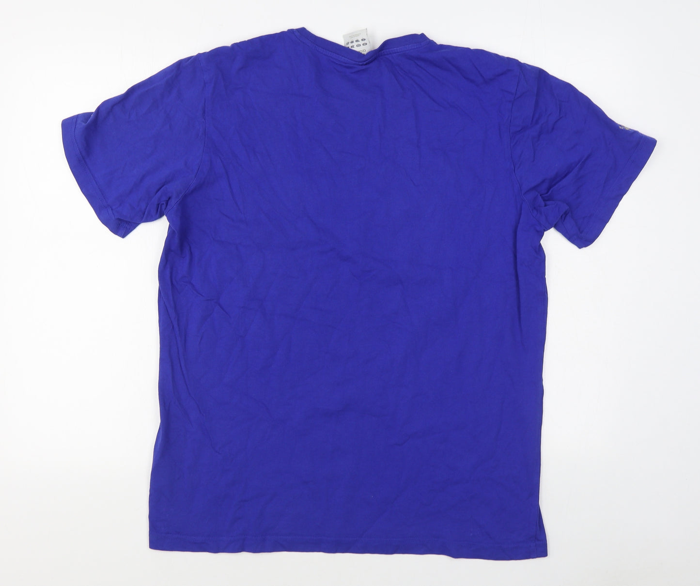 adidas Mens Blue  Cotton  T-Shirt Size L Round Neck