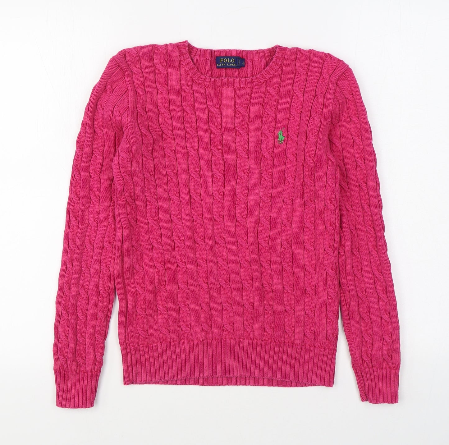 Polo by Ralph Lauren Womens Pink Round Neck  100% Cotton Pullover Jumper Size M