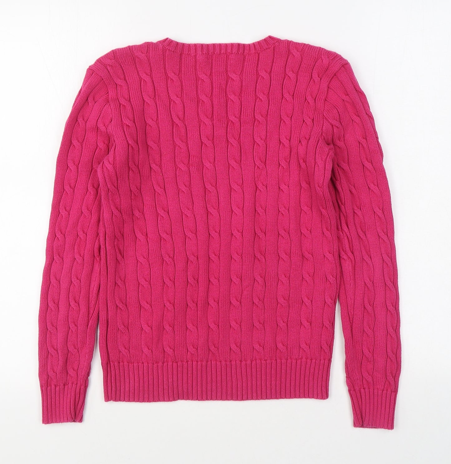 Polo by Ralph Lauren Womens Pink Round Neck  100% Cotton Pullover Jumper Size M