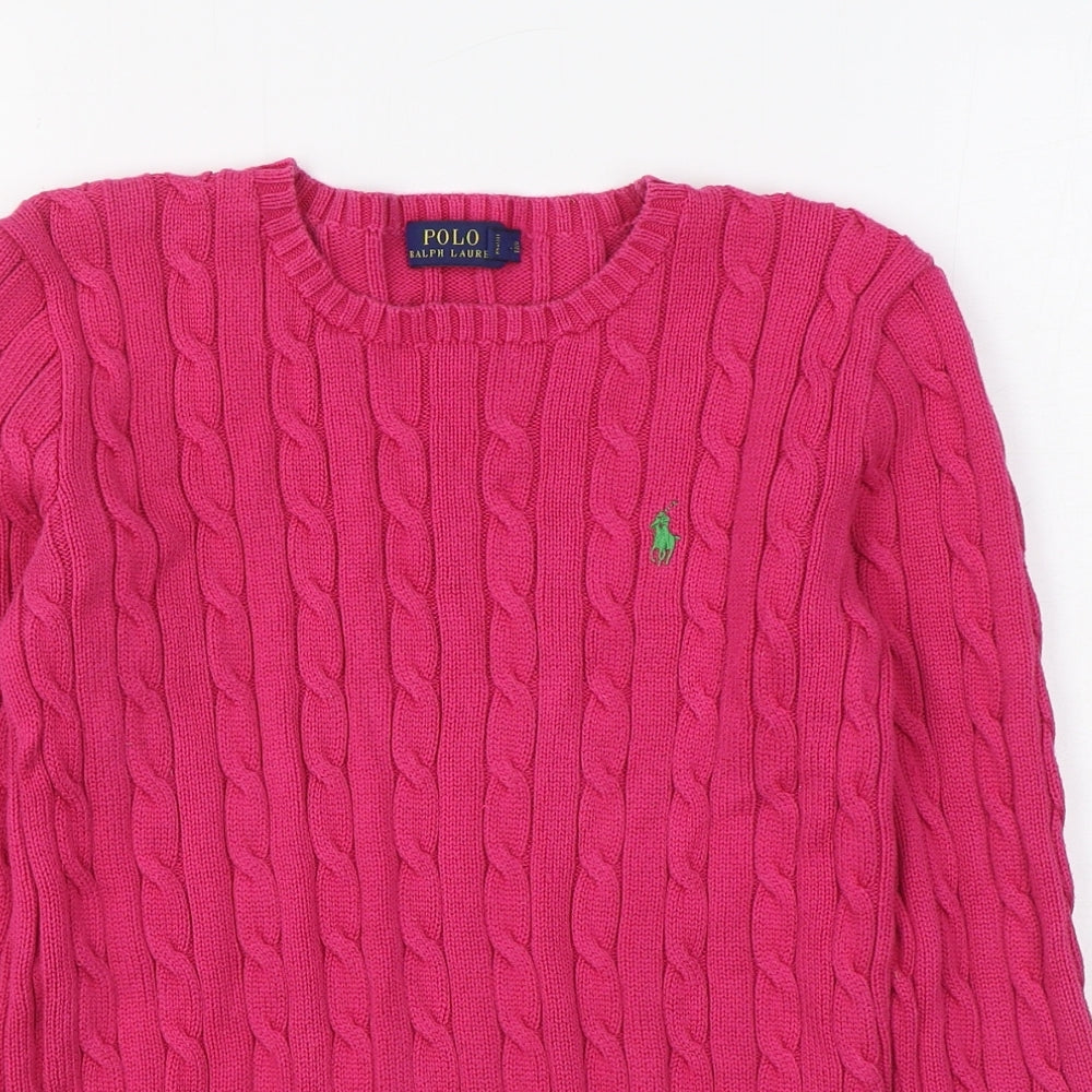 Polo by Ralph Lauren Womens Pink Round Neck  100% Cotton Pullover Jumper Size M