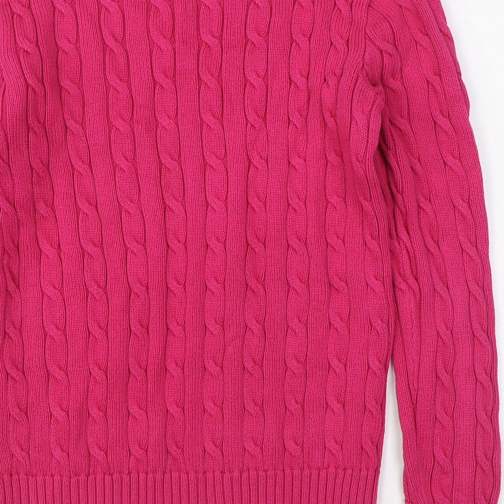Polo by Ralph Lauren Womens Pink Round Neck  100% Cotton Pullover Jumper Size M