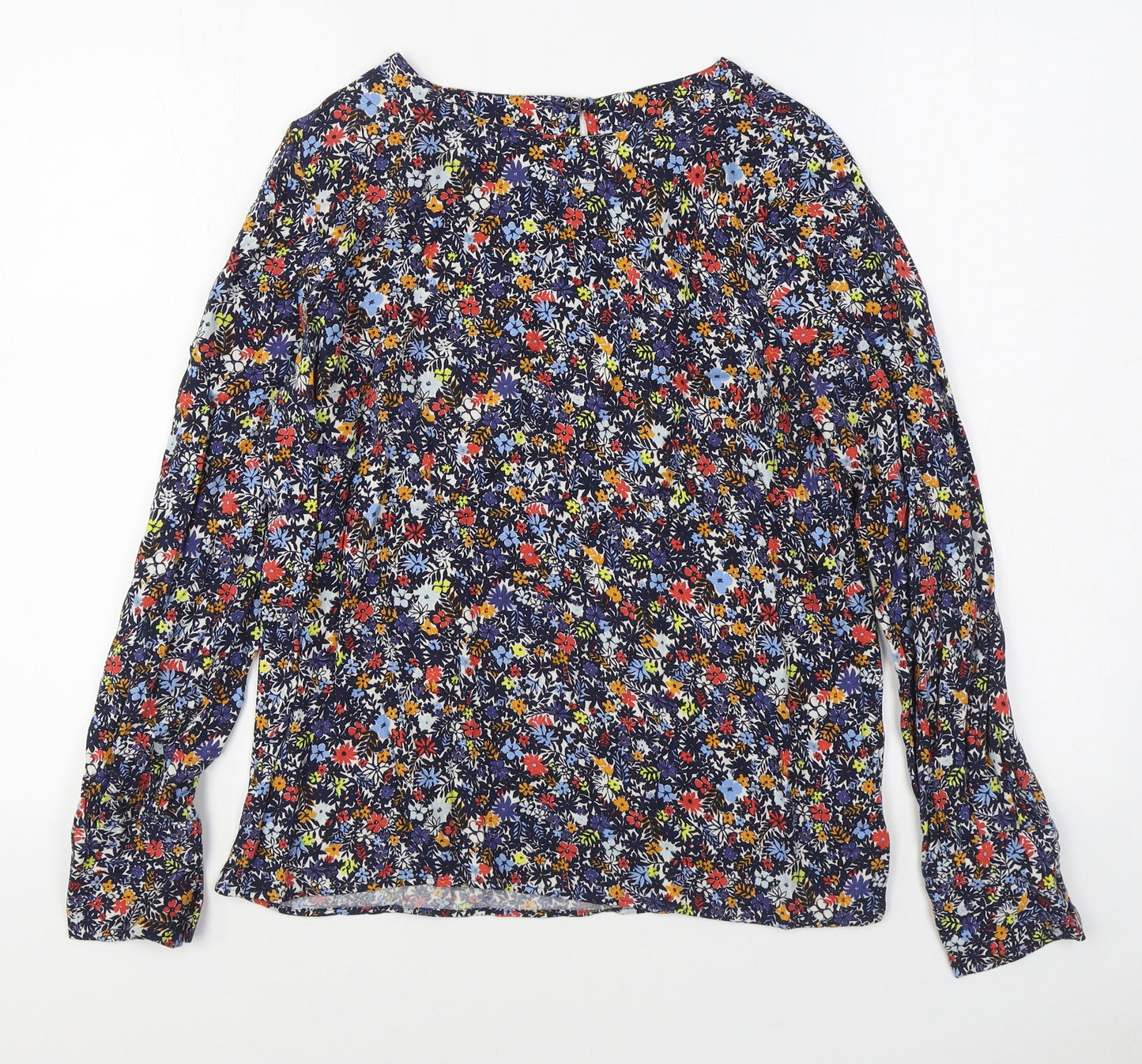 NEXT Womens Multicoloured Floral Viscose Basic Blouse Size 12 Boat Neck