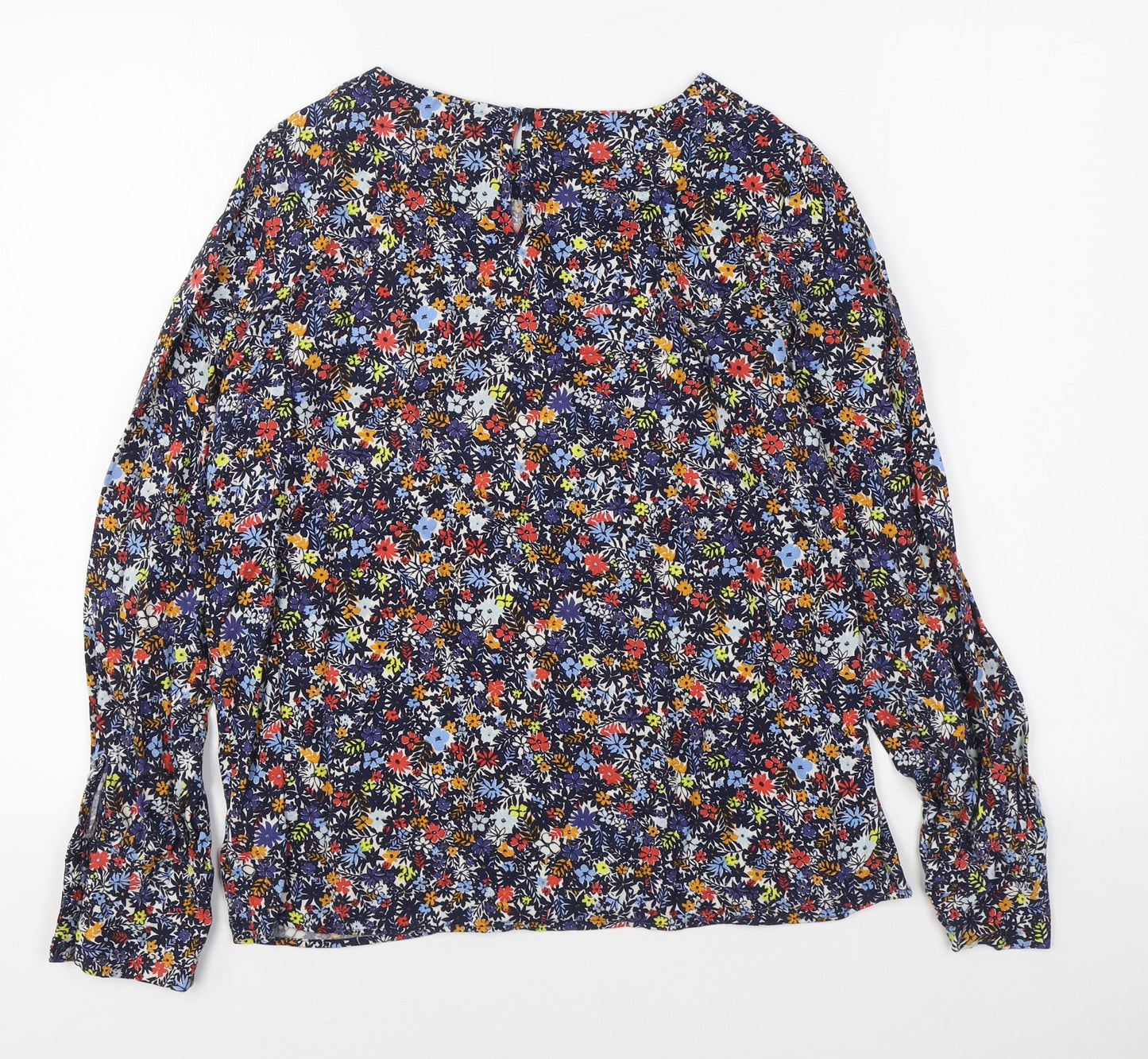 NEXT Womens Multicoloured Floral Viscose Basic Blouse Size 12 Boat Neck