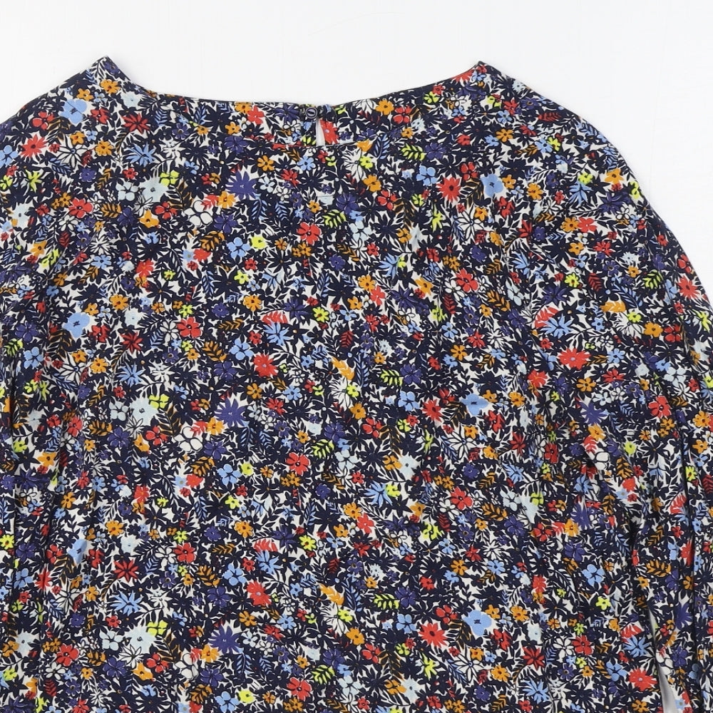NEXT Womens Multicoloured Floral Viscose Basic Blouse Size 12 Boat Neck