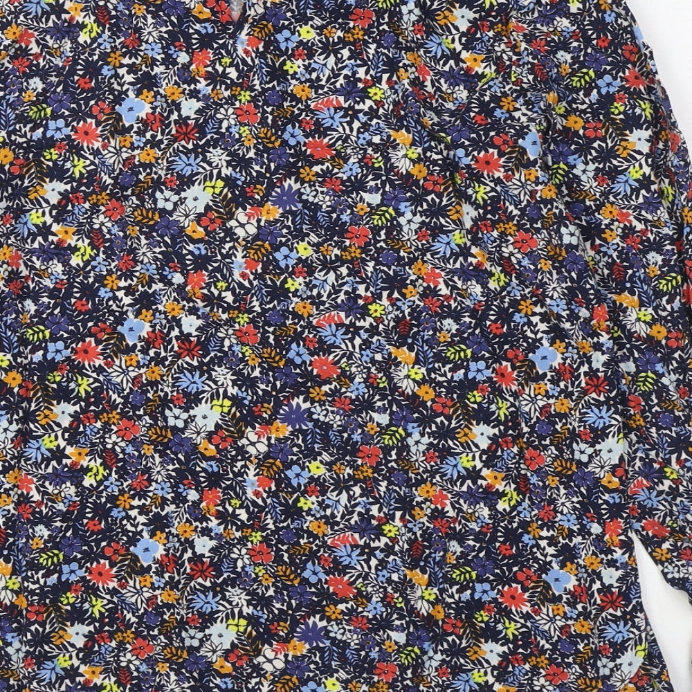 NEXT Womens Multicoloured Floral Viscose Basic Blouse Size 12 Boat Neck