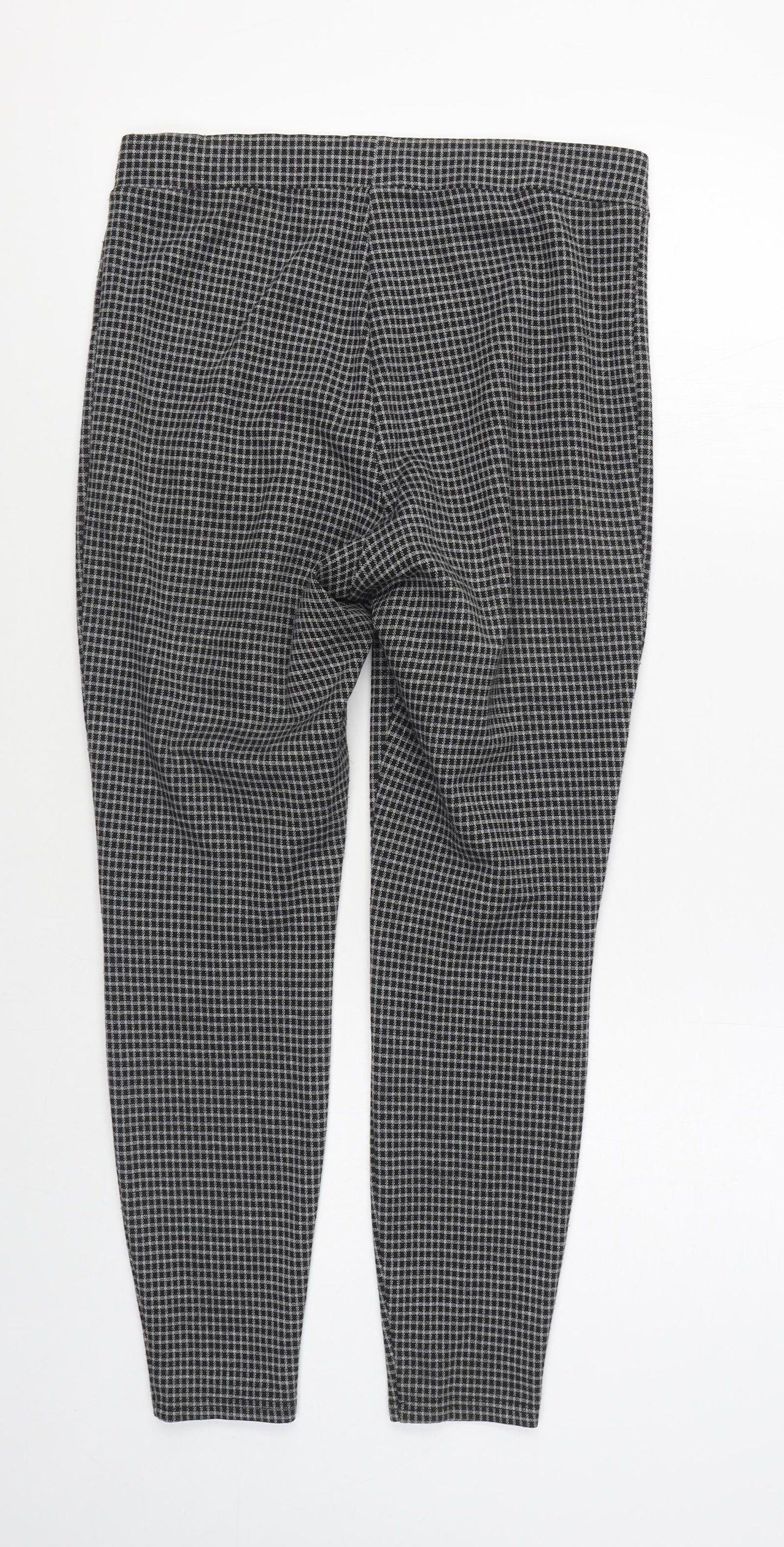 Matalan Womens Grey Check Polyester Jegging Trousers Size 12 L26 in Regular