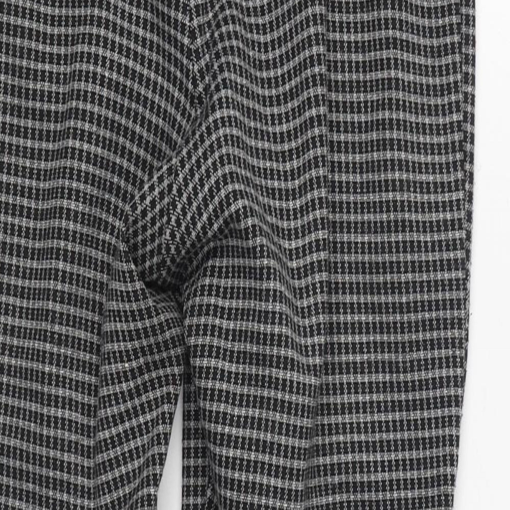 Matalan Womens Grey Check Polyester Jegging Trousers Size 12 L26 in Regular
