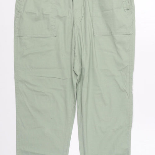 Dunnes Stores Womens Green  Cotton Cargo Trousers Size L L25 in Regular