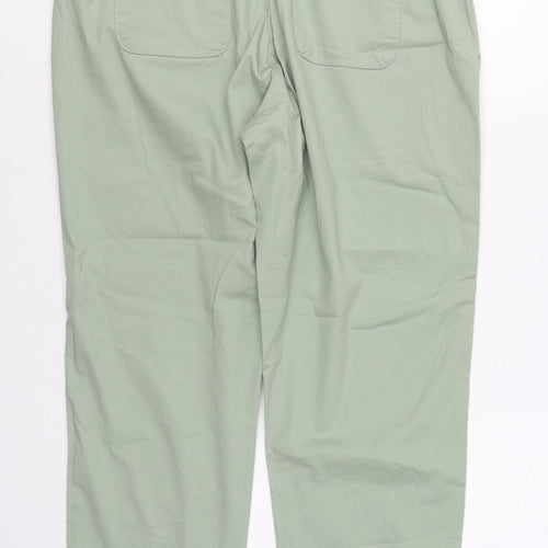 Dunnes Stores Womens Green  Cotton Cargo Trousers Size L L25 in Regular