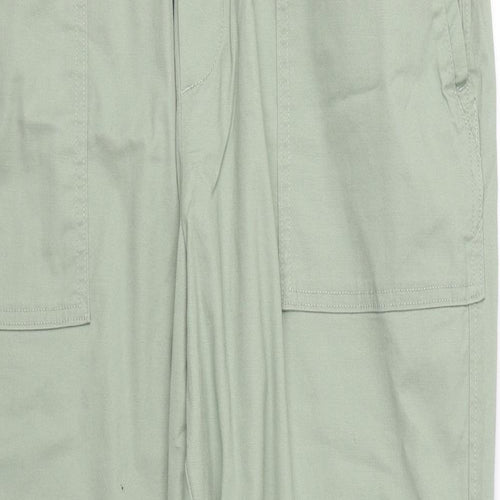 Dunnes Stores Womens Green  Cotton Cargo Trousers Size L L25 in Regular