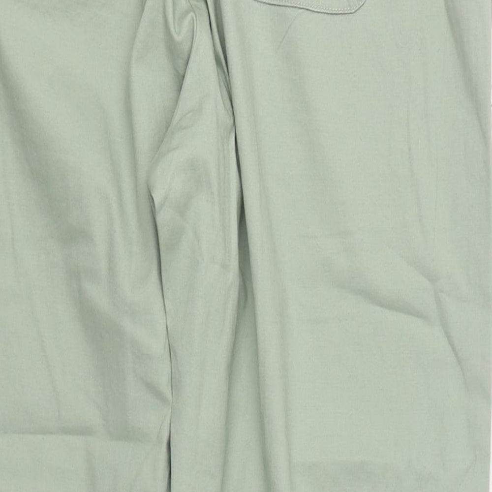Dunnes Stores Womens Green  Cotton Cargo Trousers Size L L25 in Regular
